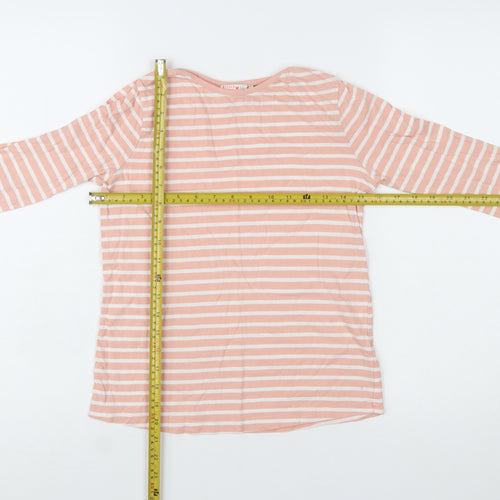 FatFace Girls Pink Striped Long Sleeve Cotton T-Shirt 10-11 Years