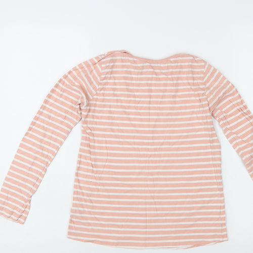 FatFace Girls Pink Striped Long Sleeve Cotton T-Shirt 10-11 Years
