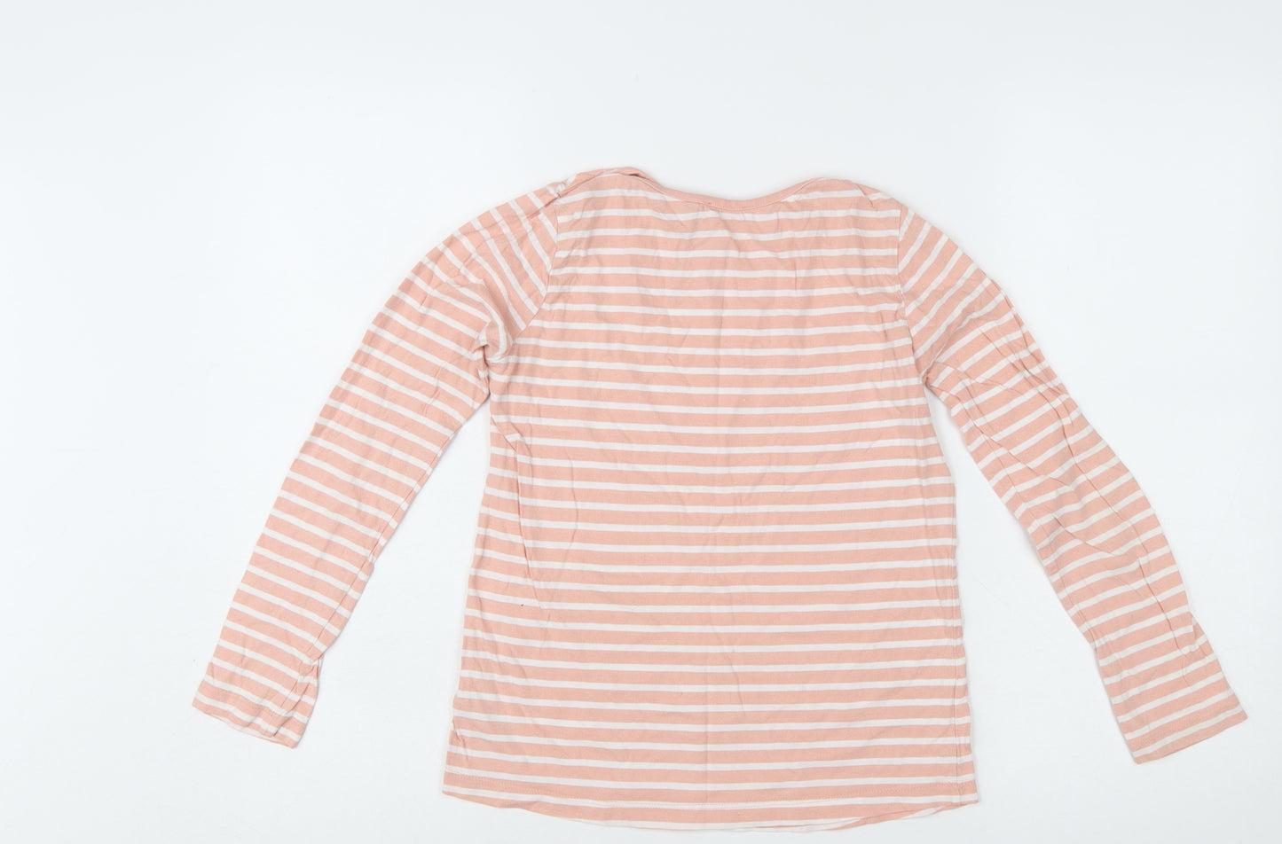 FatFace Girls Pink Striped Long Sleeve Cotton T-Shirt 10-11 Years