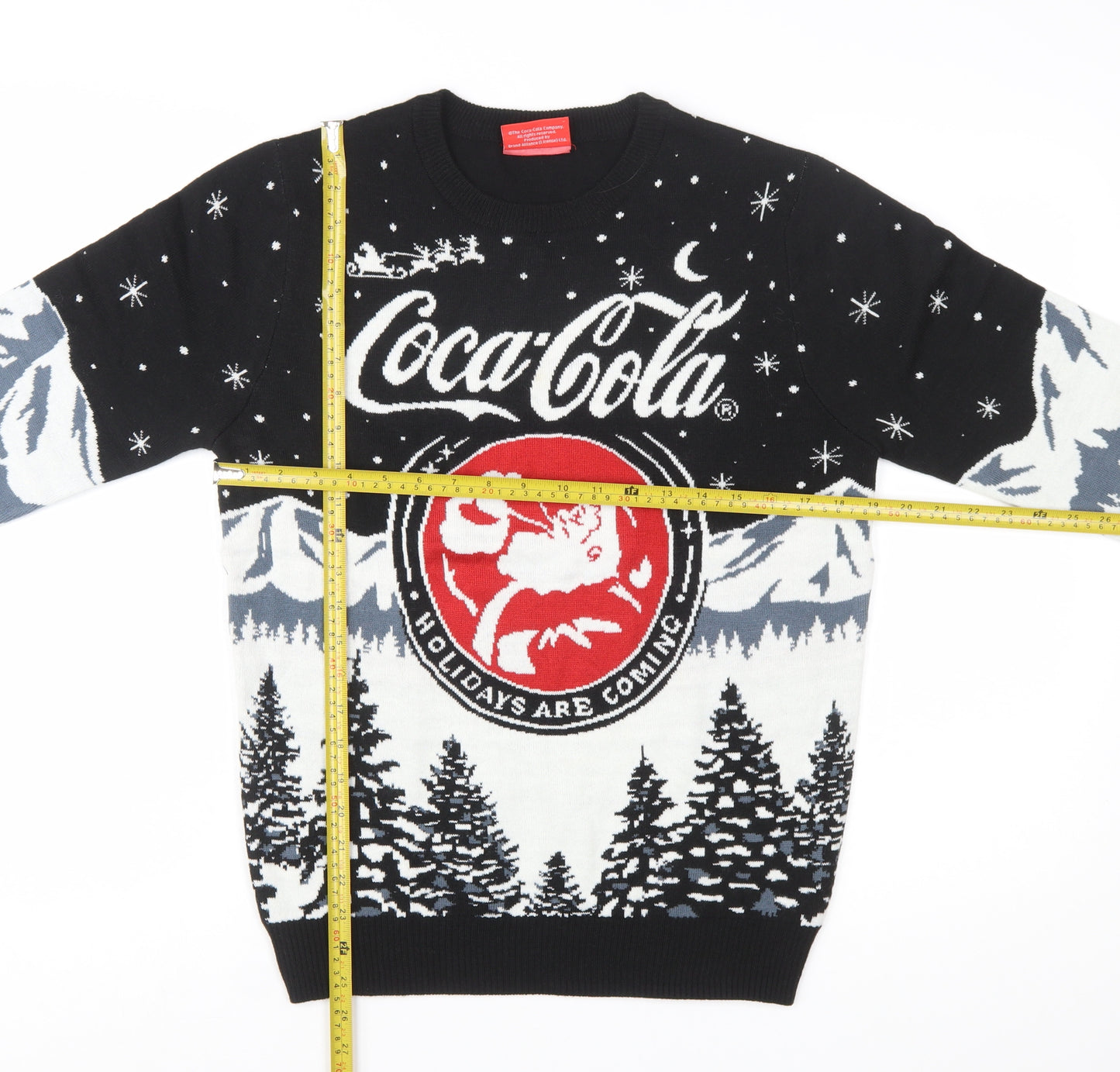 Coca-Cola Christmas Jumper Men's Black Small Pullover Crew Neck