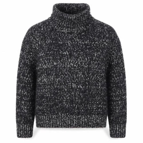 F&F Women's Black Roll Neck Chunky-Knit Jumper UK 10