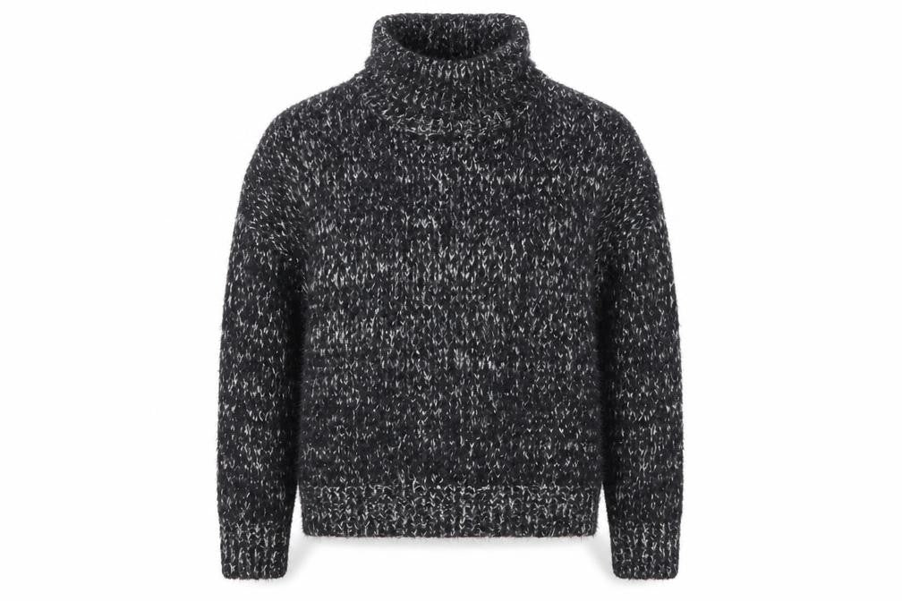 F&F Women's Black Roll Neck Chunky-Knit Jumper UK 10