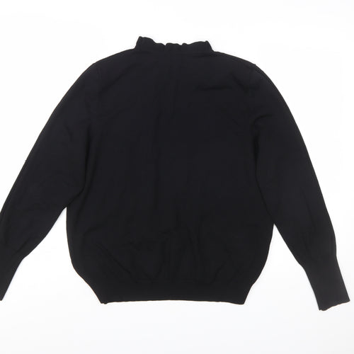 Oliver Bonas Women’s Black Mock Neck Long Sleeve Pullover Jumper Size 16