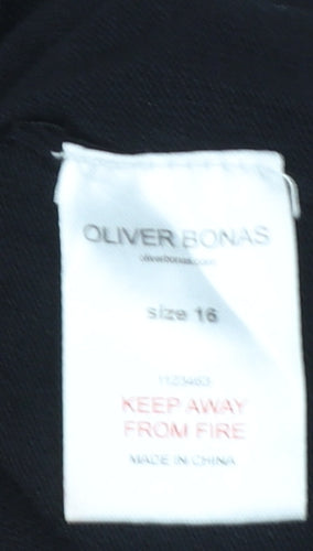 Oliver Bonas Women’s Black Mock Neck Long Sleeve Pullover Jumper Size 16