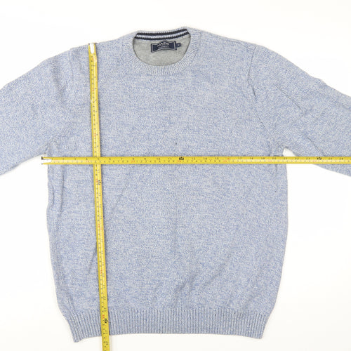 Maine New England Men's Blue Cotton Crew Neck Jumper Size M