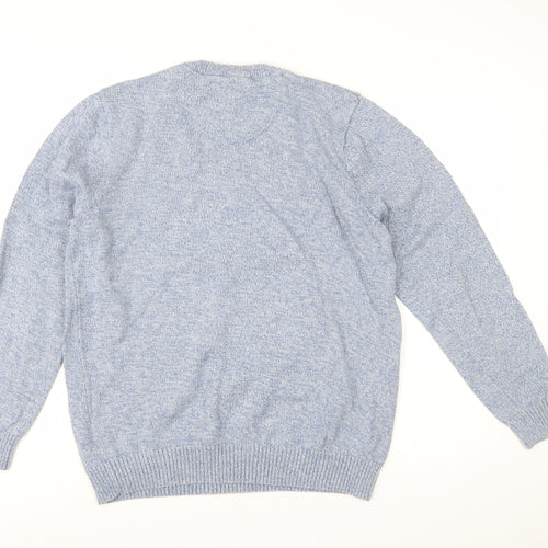 Maine New England Men's Blue Cotton Crew Neck Jumper Size M