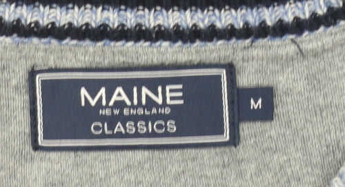 Maine New England Men's Blue Cotton Crew Neck Jumper Size M
