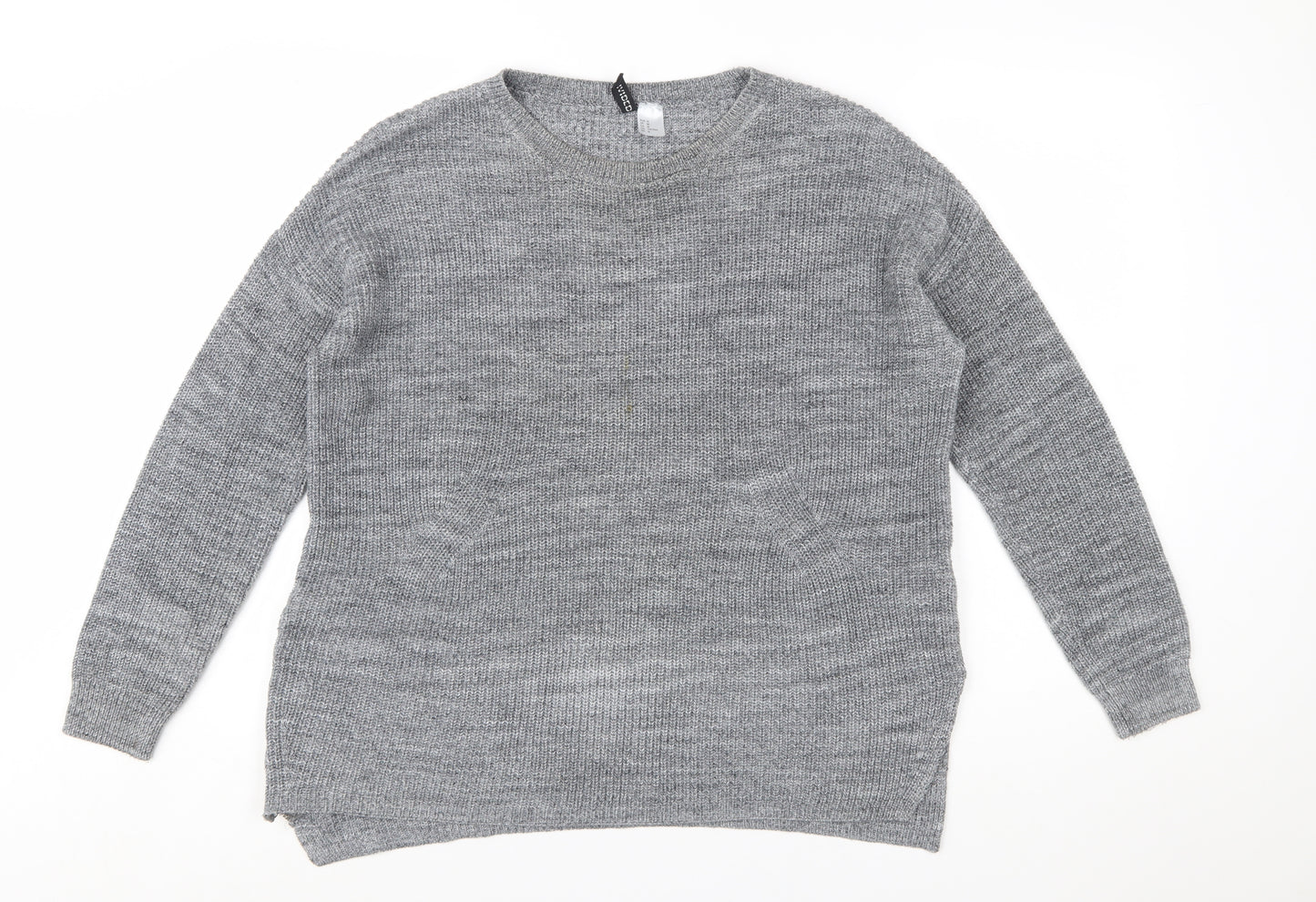 Divided Women’s Grey Crew Neck Knit Jumper Size 12 Long Sleeve Pullover