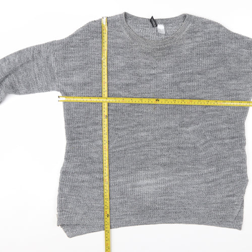 Divided Women’s Grey Crew Neck Knit Jumper Size 12 Long Sleeve Pullover
