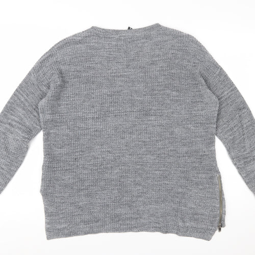 Divided Women’s Grey Crew Neck Knit Jumper Size 12 Long Sleeve Pullover