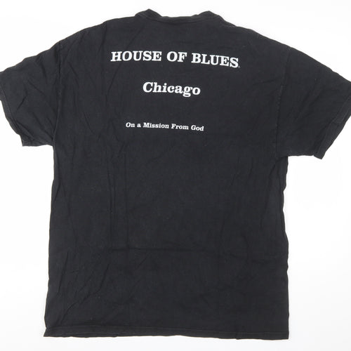 House of Blues Men's Black XL Graphic T-Shirt Funny Music Theme