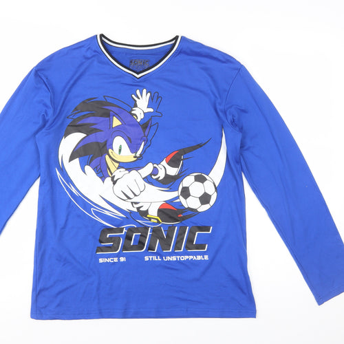 Primark Boys Blue Sonic the Hedgehog Long Sleeve T-Shirt 13-14 Years