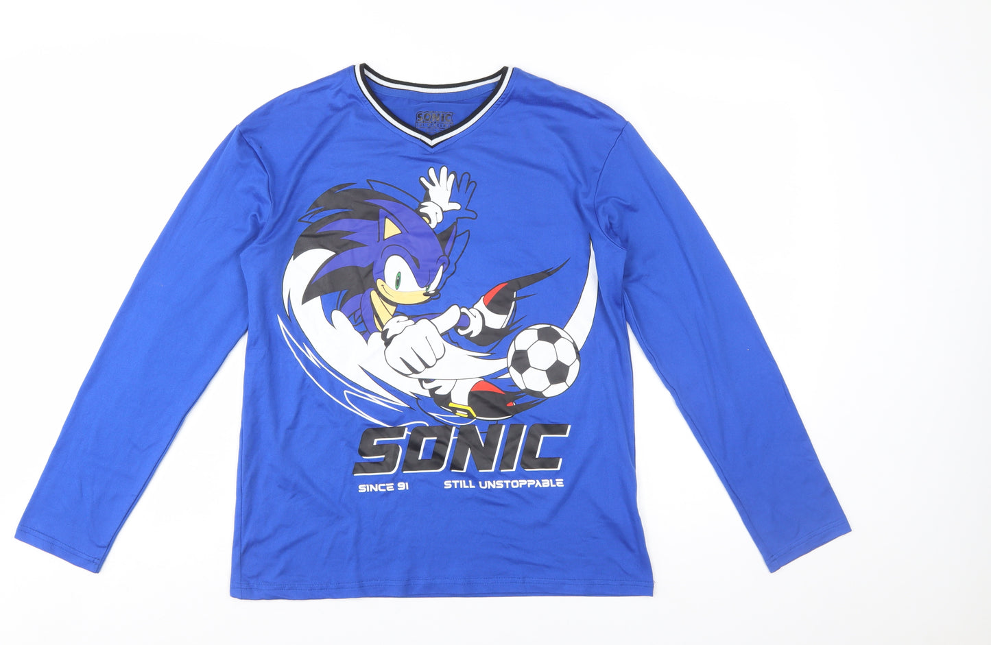 Primark Boys Blue Sonic the Hedgehog Long Sleeve T-Shirt 13-14 Years