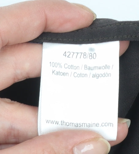 Thomas Maine Men's Black Slim Fit 15.75in Cotton Long Sleeve Button-Up Shirt
