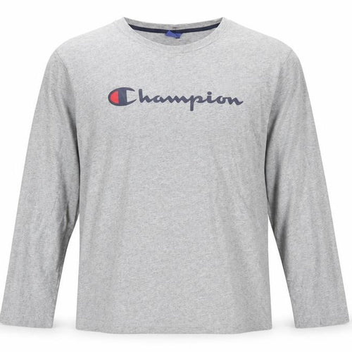 Champion Men's Grey Long Sleeve Crew Neck T-Shirt Size L