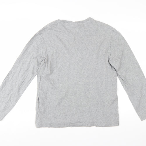 Champion Men's Grey Long Sleeve Crew Neck T-Shirt Size L