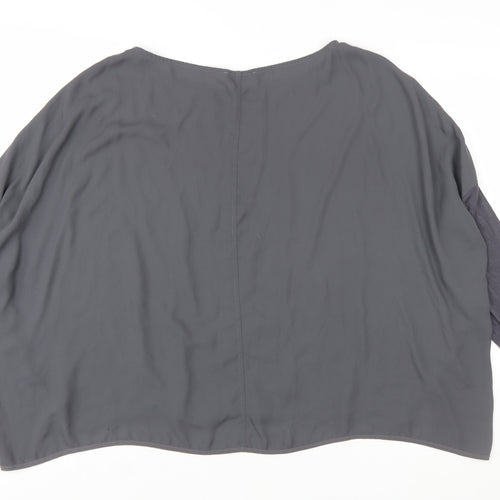 Mint Velvet Womens Grey Paisley Silk Blend Tunic Blouse Size 16