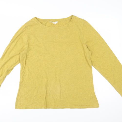 Seasalt Cornwall Women's Yellow Long Sleeve Organic Cotton Top Size 18