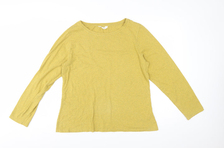 Seasalt Cornwall Women's Yellow Long Sleeve Organic Cotton Top Size 18
