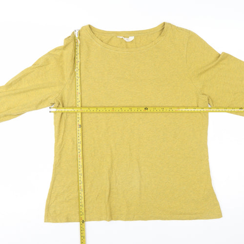 Seasalt Cornwall Women's Yellow Long Sleeve Organic Cotton Top Size 18
