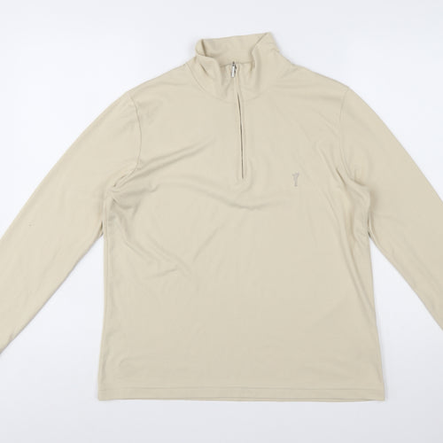 GOLFINO Beige Women's Size 16 Long Sleeve 1/4 Zip Golf Top