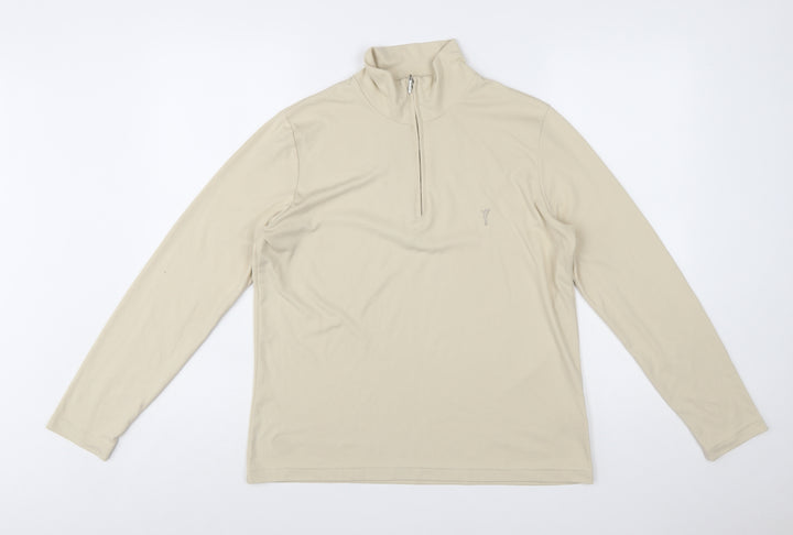 GOLFINO Beige Women's Size 16 Long Sleeve 1/4 Zip Golf Top