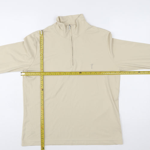 GOLFINO Beige Women's Size 16 Long Sleeve 1/4 Zip Golf Top