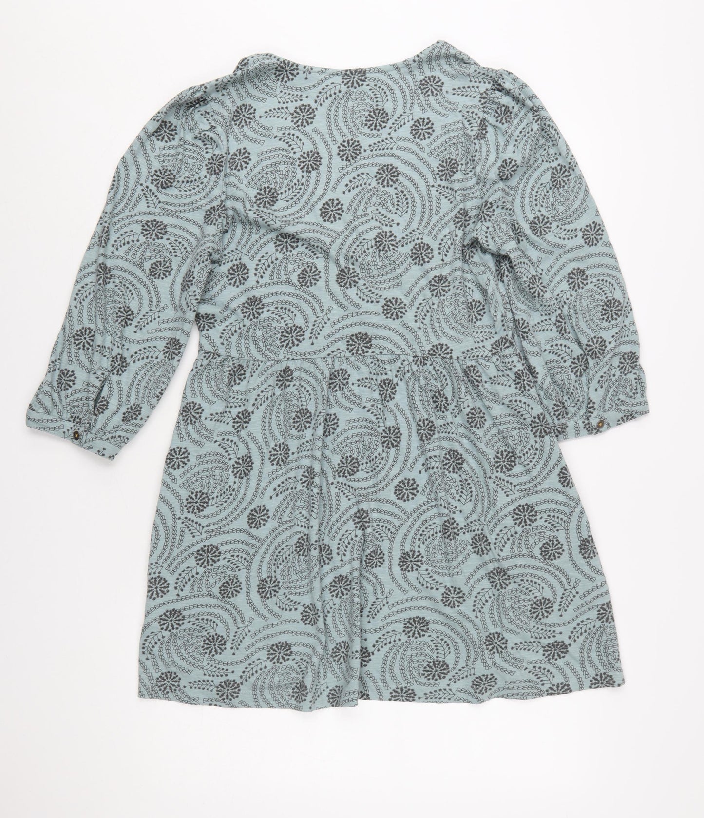 White Stuff Women Blue Floral A-Line Cotton Dress UK 10