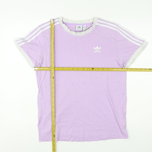 Adidas Women Purple Ringer T-Shirt Size 10 Short Sleeve Retro Style