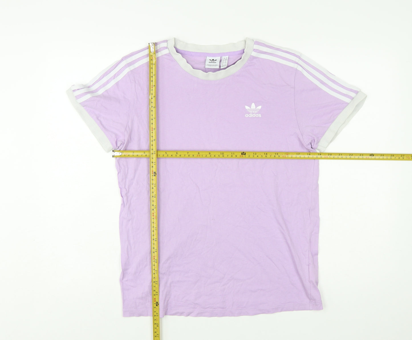 Adidas Women Purple Ringer T-Shirt Size 10 Short Sleeve Retro Style
