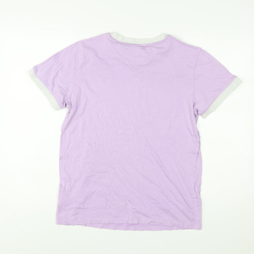 Adidas Women Purple Ringer T-Shirt Size 10 Short Sleeve Retro Style