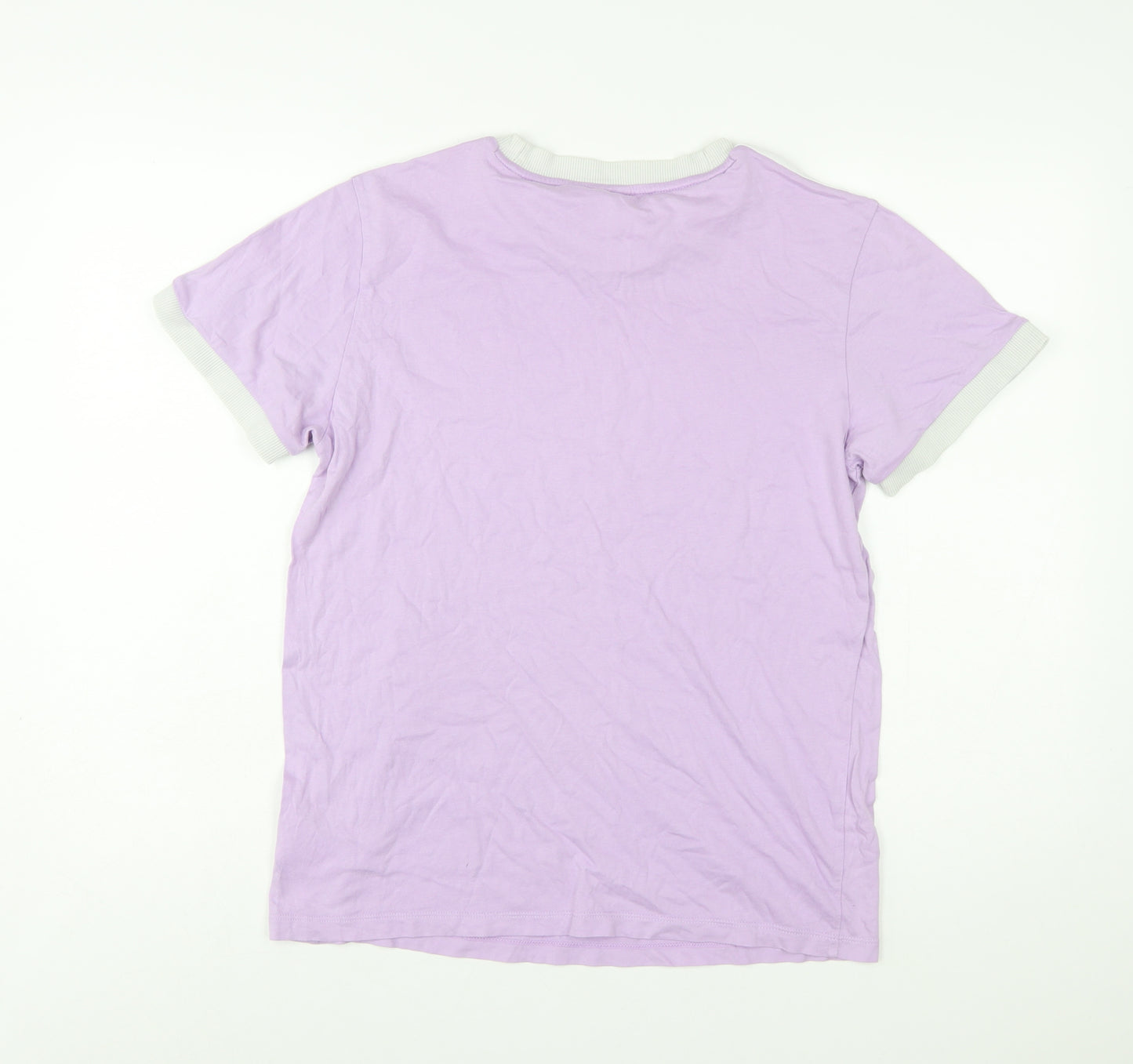 Adidas Women Purple Ringer T-Shirt Size 10 Short Sleeve Retro Style