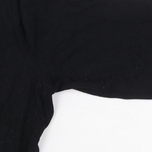 Sosandar Womens Black Size 12 Wrap Jersey Blouse Top