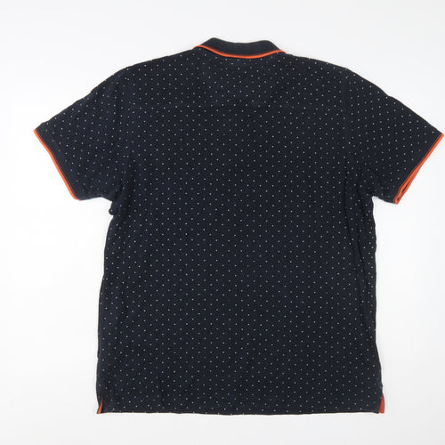 Pierre Cardin Men's Black Polka Dot Regular Fit Polo Shirt XL