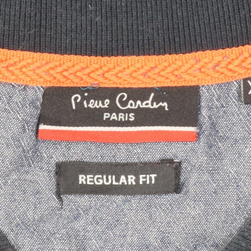 Pierre Cardin Men's Black Polka Dot Regular Fit Polo Shirt XL