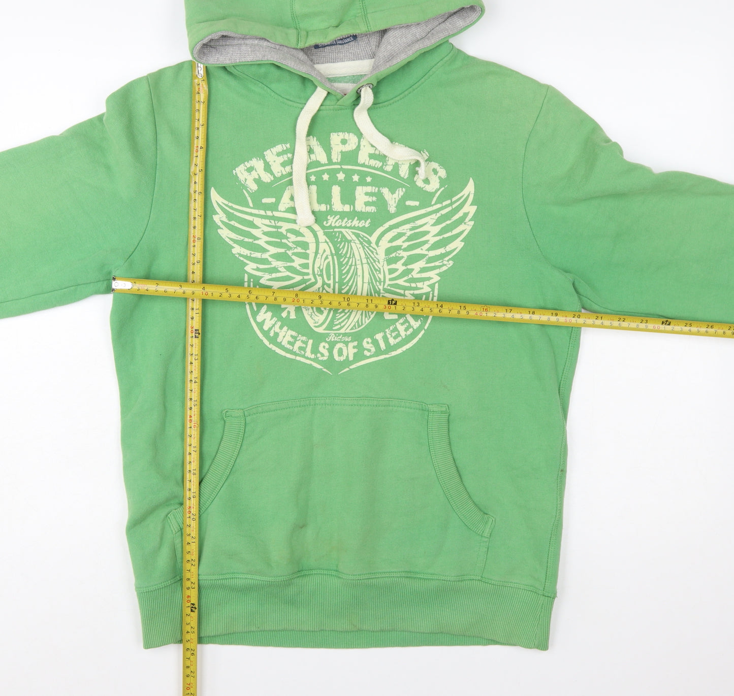 Next Men's Green Pullover Hoodie M Graphic Motorcycle Fleece