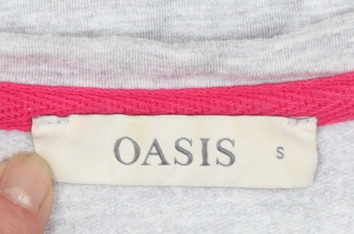Oasis Women's Grey Rainbow Embroidered Pullover Sweatshirt Size S