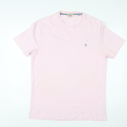 Original Penguin Men's Pink 2XL Crew Neck Cotton T-Shirt