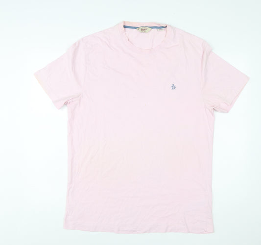 Original Penguin Men's Pink 2XL Crew Neck Cotton T-Shirt