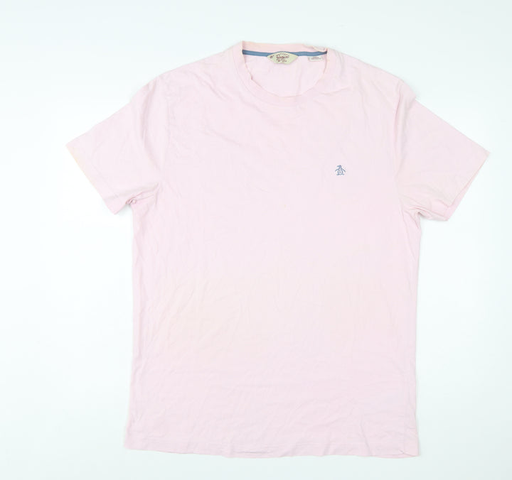 Original Penguin Men's Pink 2XL Crew Neck Cotton T-Shirt