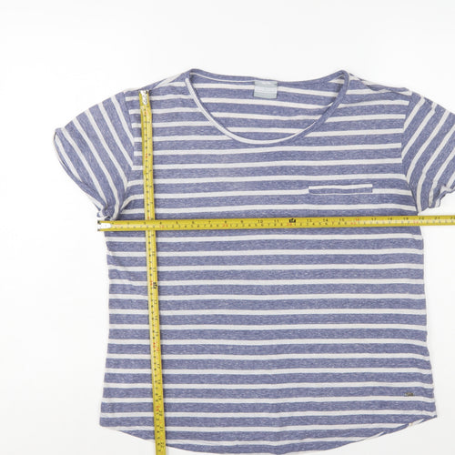 Trespass Womens Blue White Striped Crew Neck T-Shirt UK 14