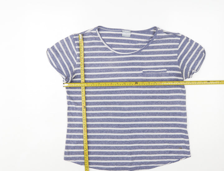 Trespass Womens Blue White Striped Crew Neck T-Shirt UK 14