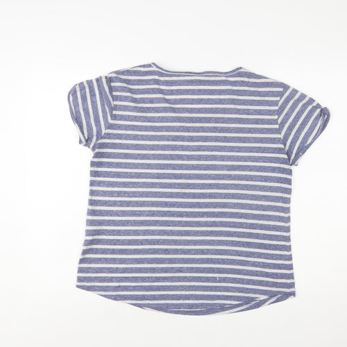 Trespass Womens Blue White Striped Crew Neck T-Shirt UK 14