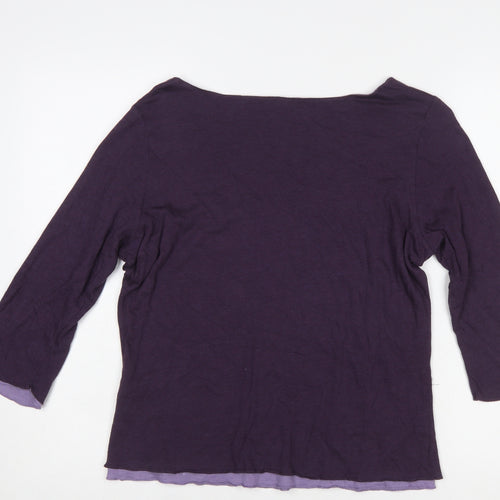Marks and Spencer Per Una Women’s Purple 3/4 Sleeve Sequin T-Shirt Size 16