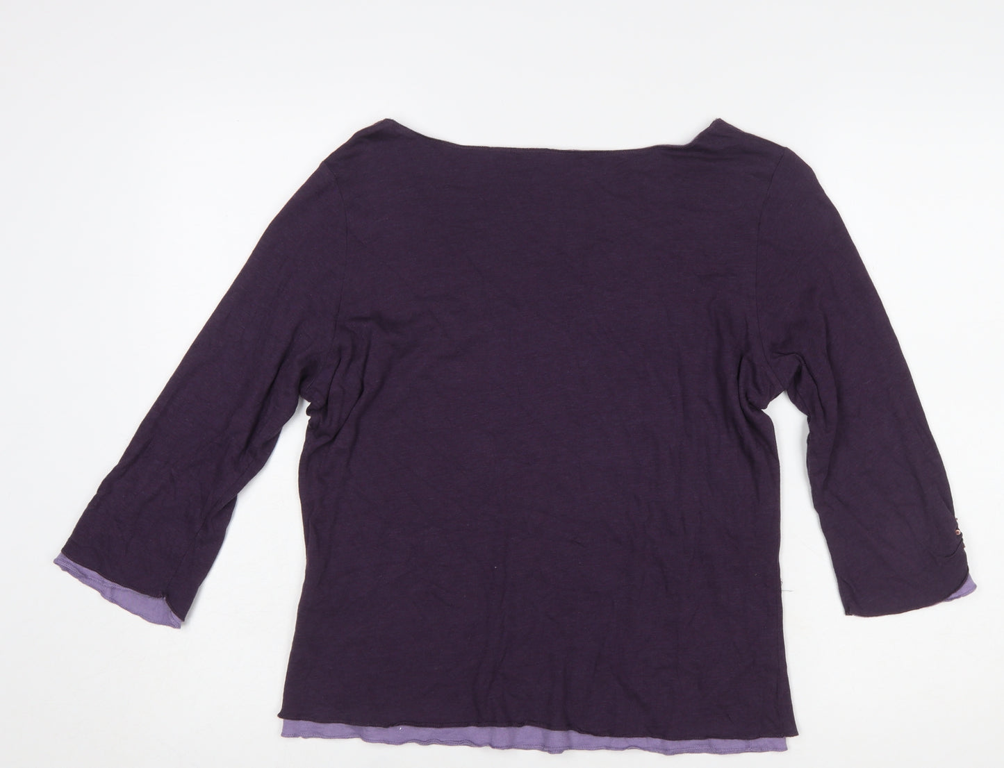 Marks and Spencer Per Una Women’s Purple 3/4 Sleeve Sequin T-Shirt Size 16