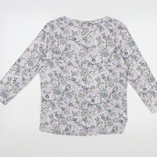 Isle Womens Multicoloured Floral 3/4 Sleeve Cotton Top M 14-16
