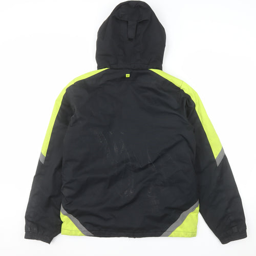 Mountain Warehouse Boys Black Ski Jacket 13 Years Hooded Water Resistant