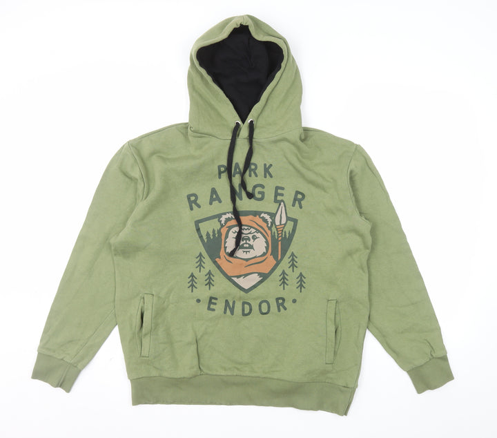 Star Wars Men's Green Pullover Hoodie M Ewok Endor Park Ranger