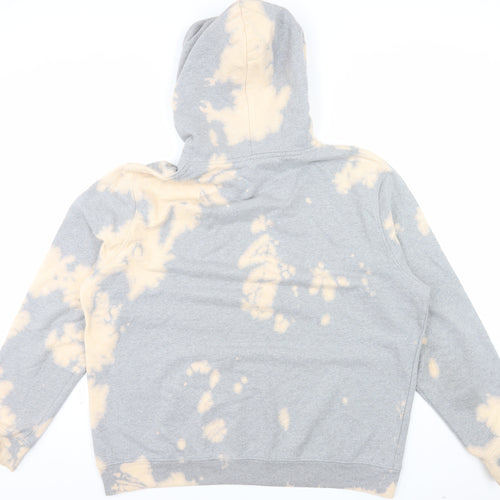 AllSaints Men's Grey Beige Tie-Dye Hoodie Large Cotton Pullover