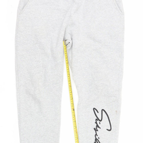 SikSilk Men's Grey Jogger Sweatpants Size S Fleece Activewear